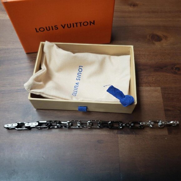 Louis Vuitton Monogram Chain Bracelet Engraved W/ Receipt